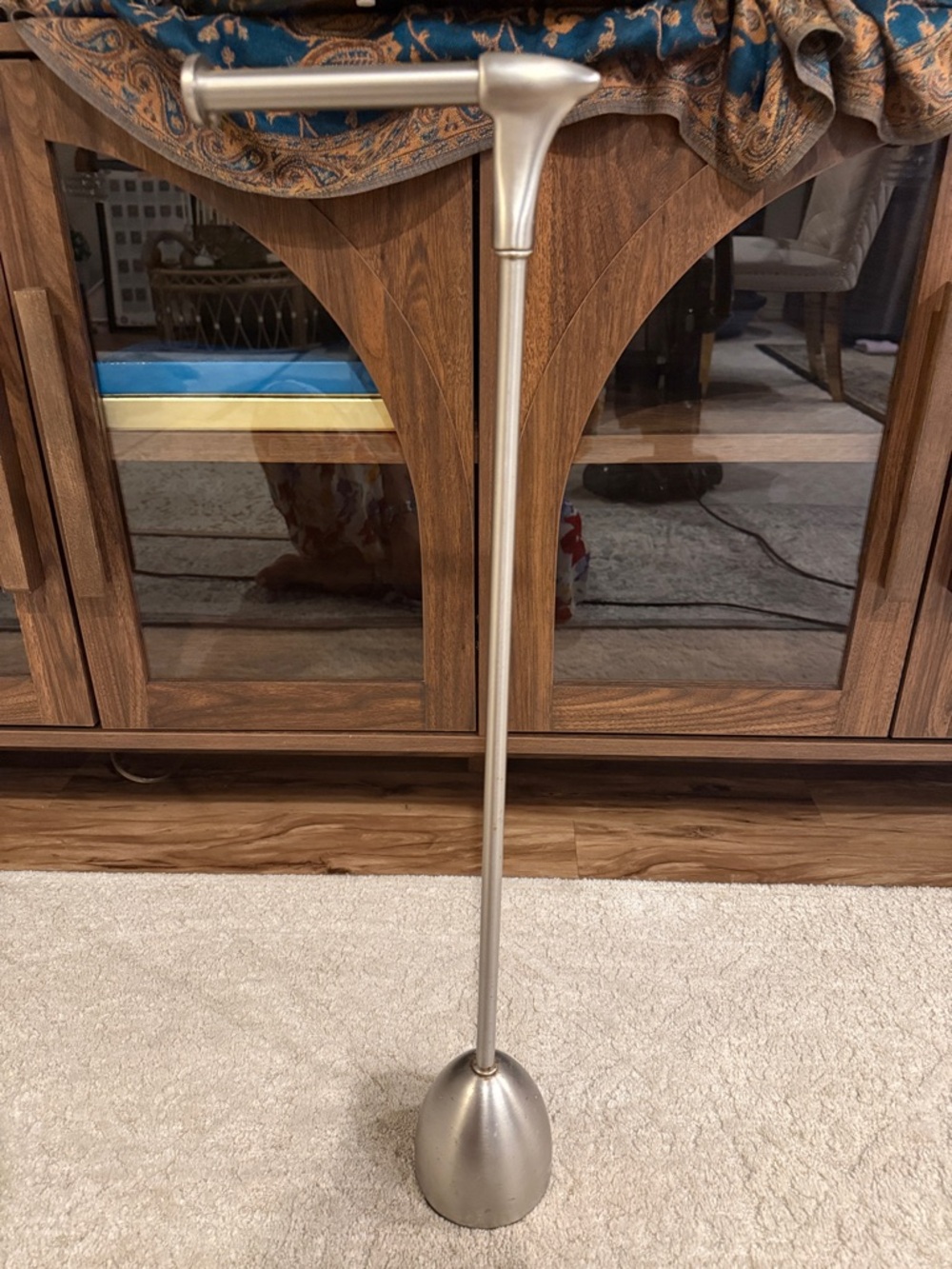 Umbra Satin Silver Free-Standing Towel and Scarf Holder